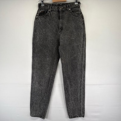 古着 リー Lee USA製 デニム パンツ ケミカルウォッシュ ジッパーフライ ジーパン 5ポケット 10MED ブラック系 メンズ