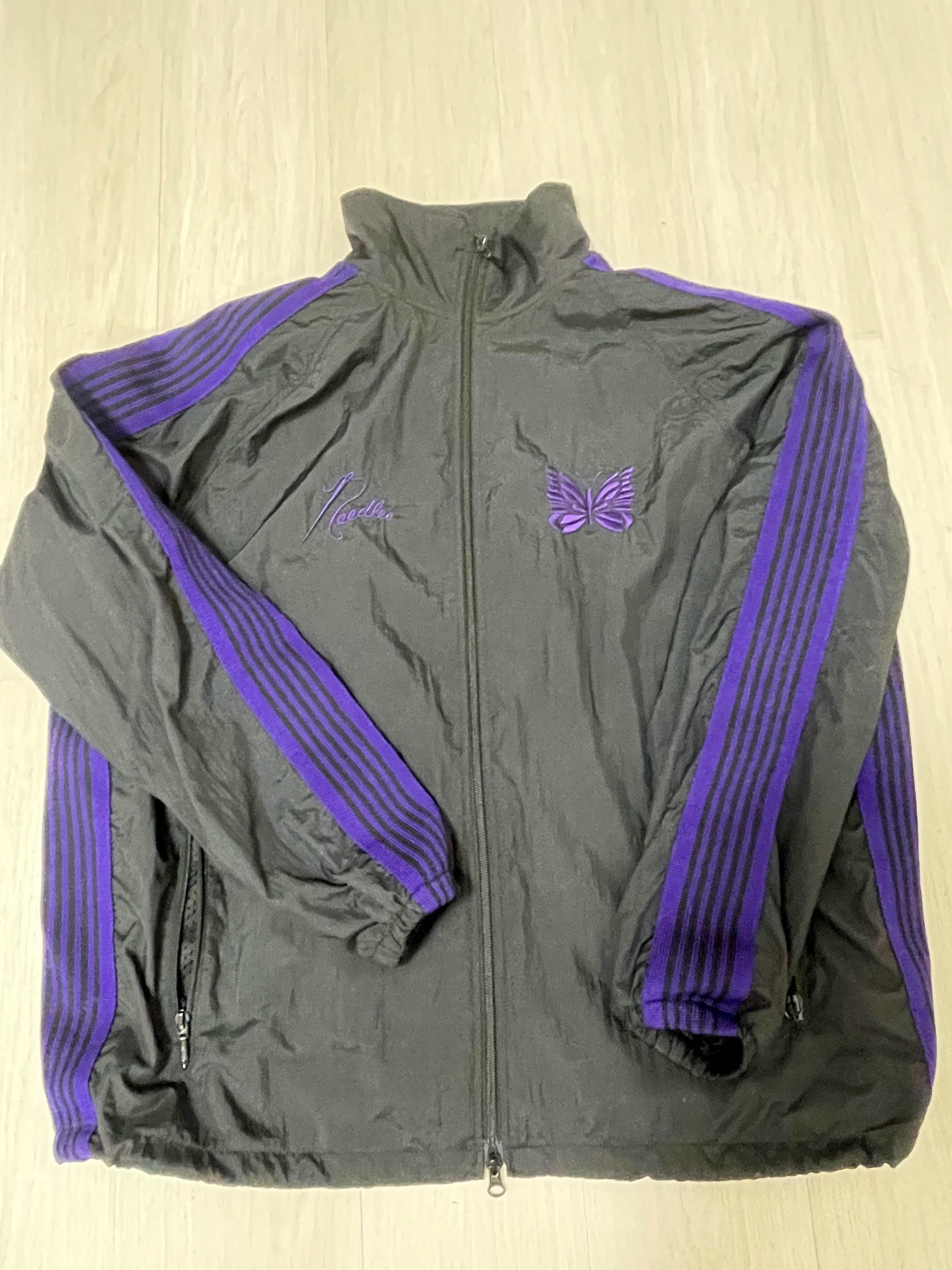 NEEDLES x Beams Nylon Track Jacket "BlackPurple"
