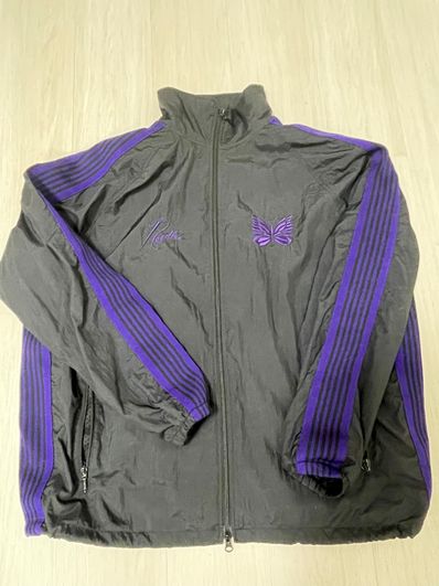 NEEDLES x Beams Nylon Track Jacket "BlackPurple"