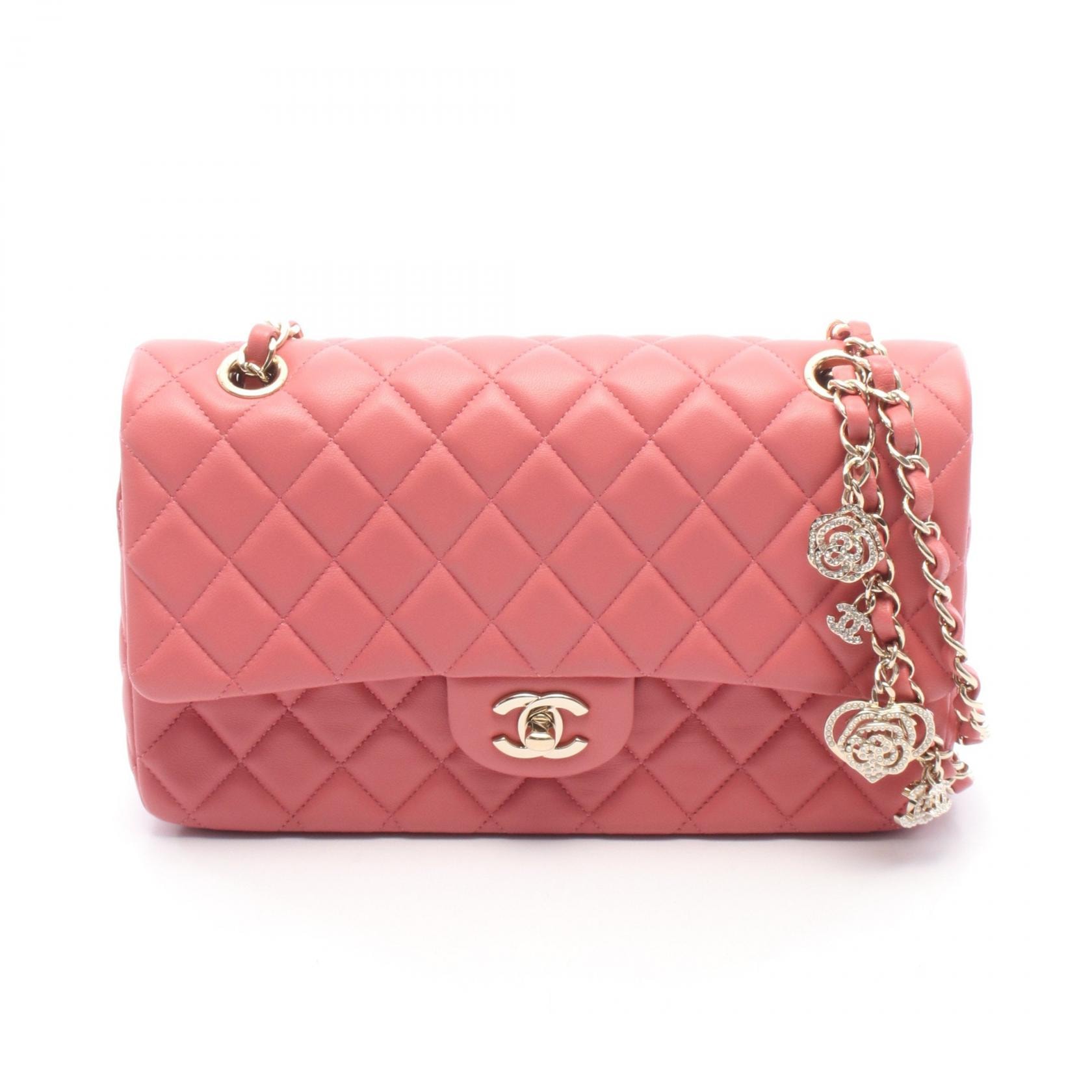シャネル CHANEL マトラッセ シングルフラップ ショルダーバッグ バッグ レザー レディース ピンク系 A90214 【中古】
