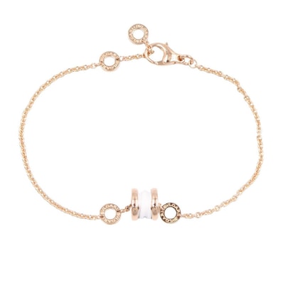 ブルガリ BVLGARI B-zero1 ビーゼロワン ブレスレット ブレスレット アクセサリー K18PG(ピンクゴールド) セラミック レディース ゴールド系 / ホワイト系 351408 【中古】