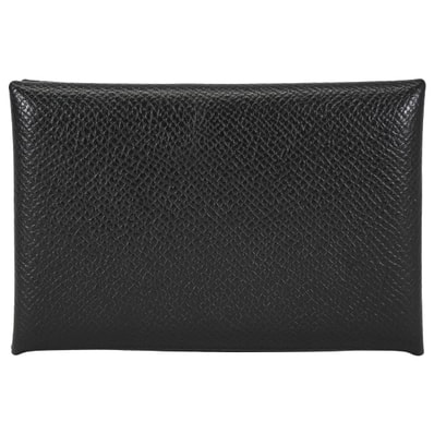 【渋谷並木橋店】HERMES エルメス カードケース カルヴィ 黒 (ブラック) エプソン シルバー金具 X刻印 新品同様【中古】