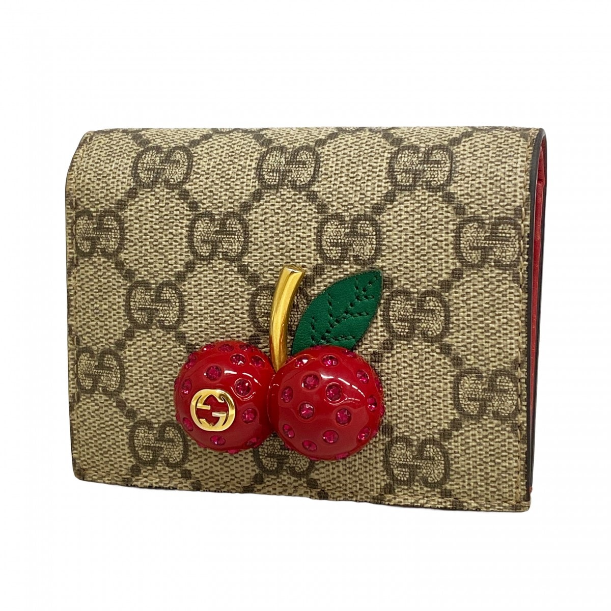 【6db1380-k】グッチ 財布 GGスプリーム 476050 PVC ブラウン ゴールド金具【中古】レディース