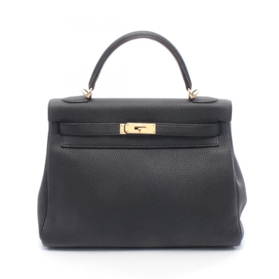エルメス HERMES ケリー32 ハンドバッグ バッグ レザー トゴ トゴ A刻印(2017年製造) レディース ブラック系 【中古】