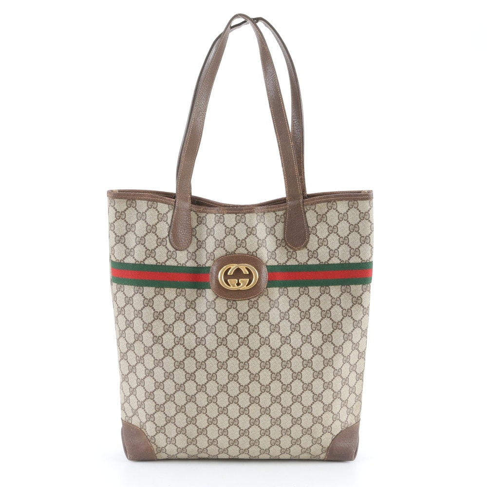 グッチ GGスプリーム シェリー ライン オールドトート バッグ
