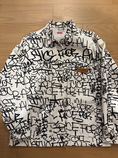 Supreme / Comme des Garçons SHIRT® Painted Canvas Chore Coat "White"