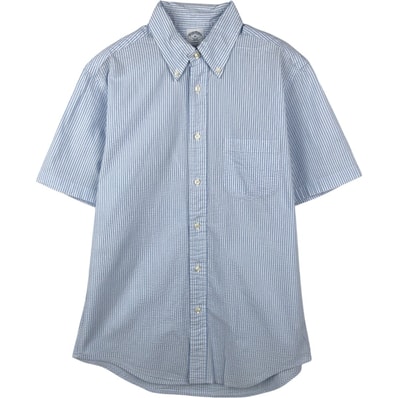 古着 ブルックスブラザーズ Brooks Brothers 1818 REGENT シアサッカー 半袖 ボタンダウンストライプシャツ メンズM相当/eaa665165