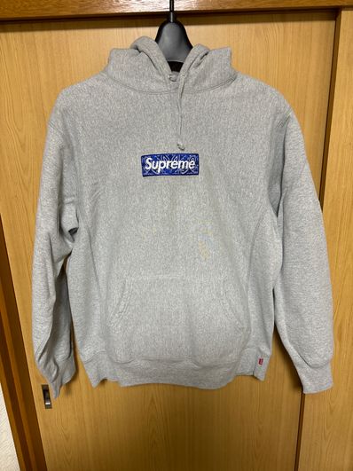Supreme Bandana Box Logo Hooded Sweatshirt "Grey"