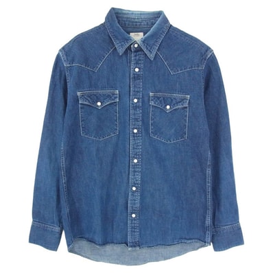 VISVIM ビズビム VS0001637 SOCIAL SCULPTURE SHIRT ソーシャル スカルプチャー デニム ウエスタン 長袖 シャツ インディゴブルー系 M【中古】