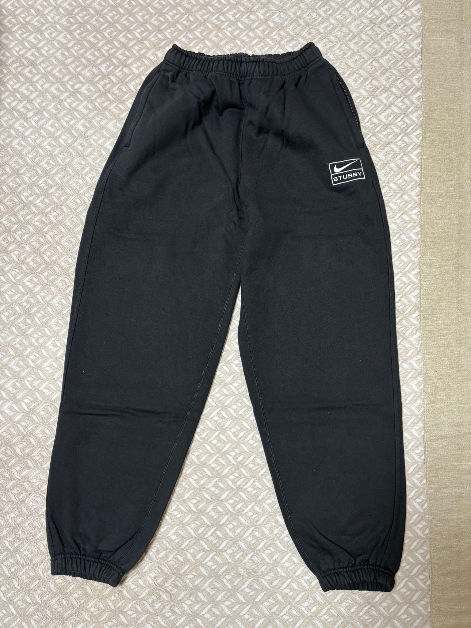 Stussy x Nike Stone Washed Fleece Pant "Black" (US Size) FN5235-010