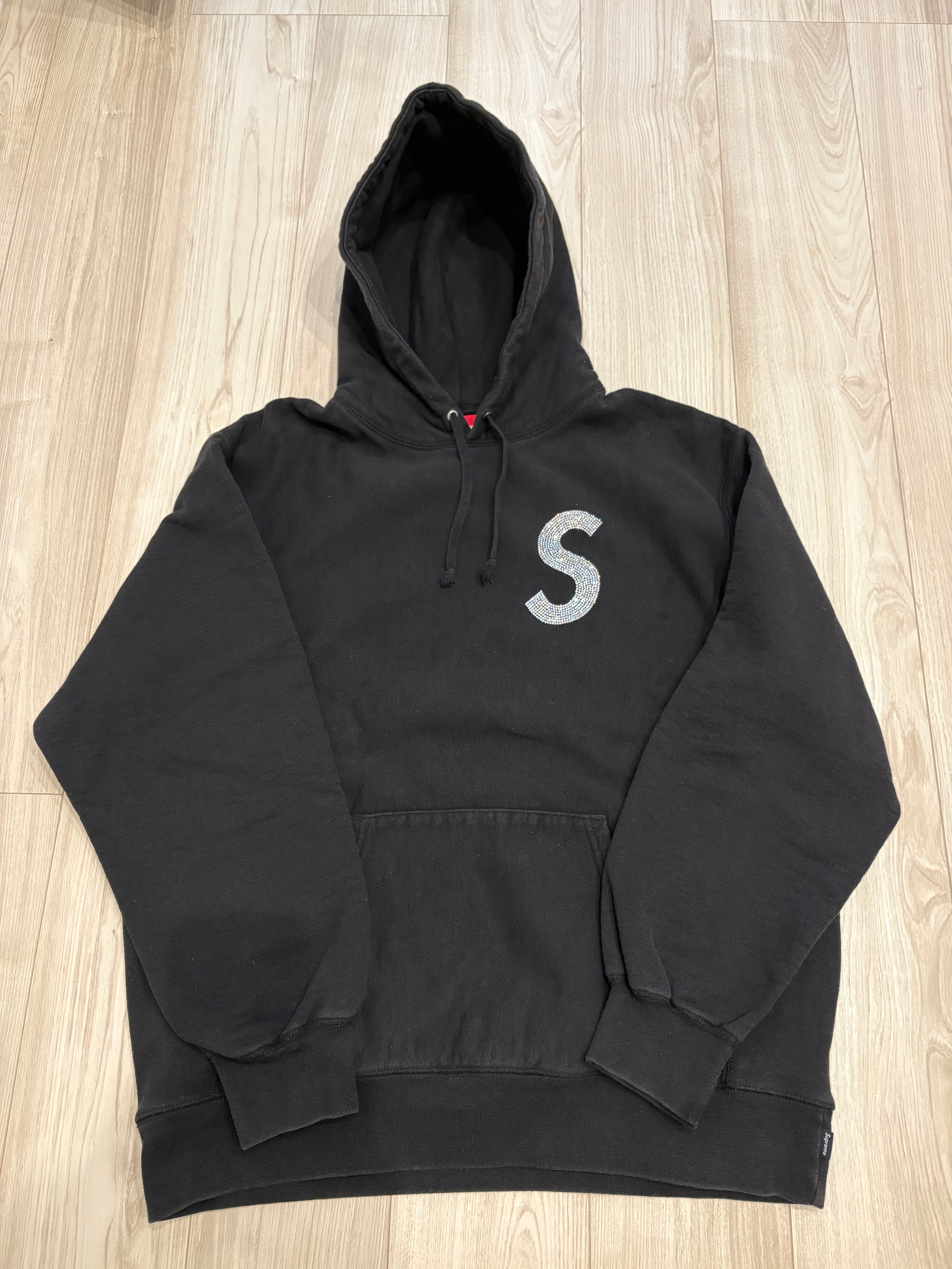 Supreme Swarovski® S Logo Hooded Sweatshirt "Black"