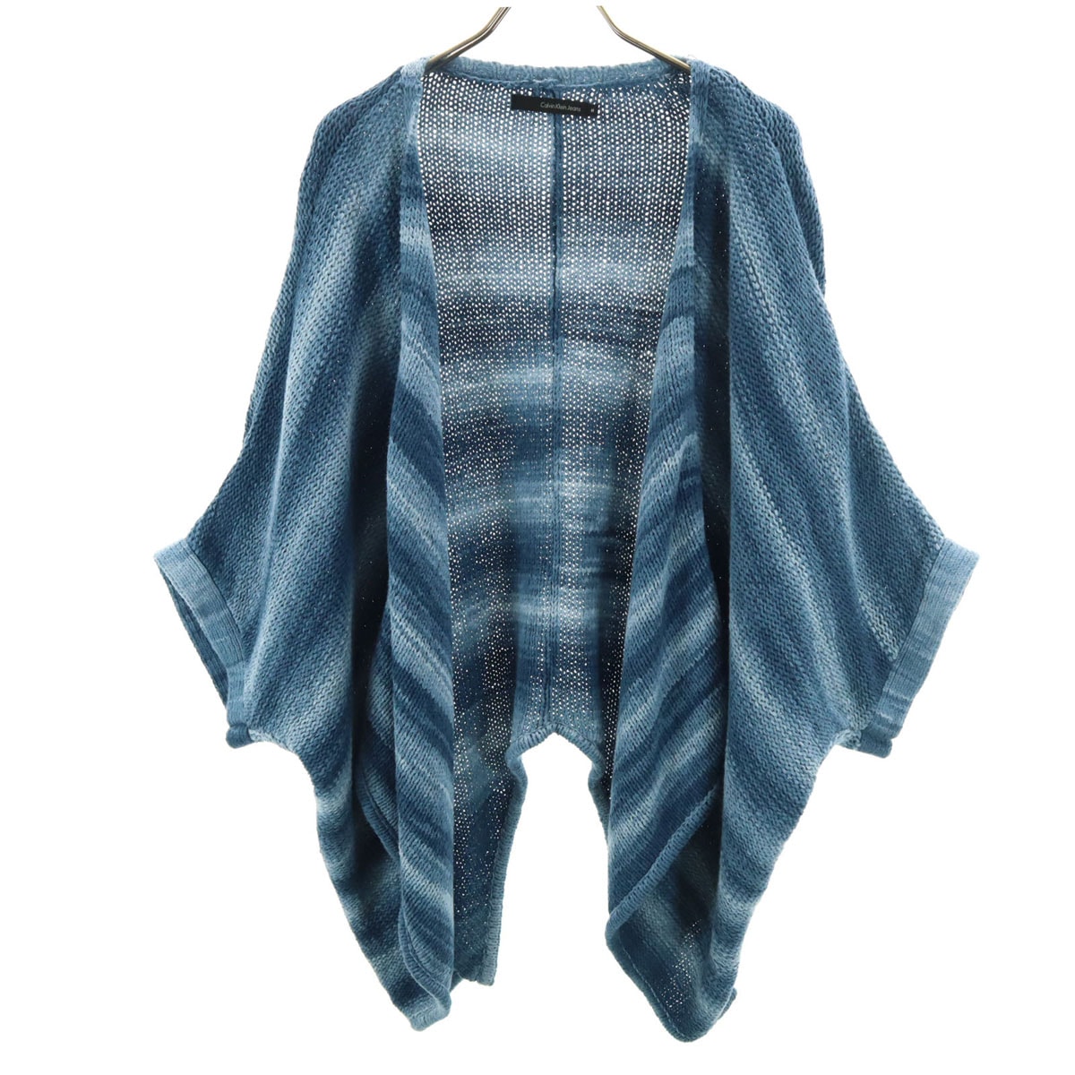 Calvin klein Jeans カルバンクラインジーンズ 半袖 ニットカーディガン M ブルー系