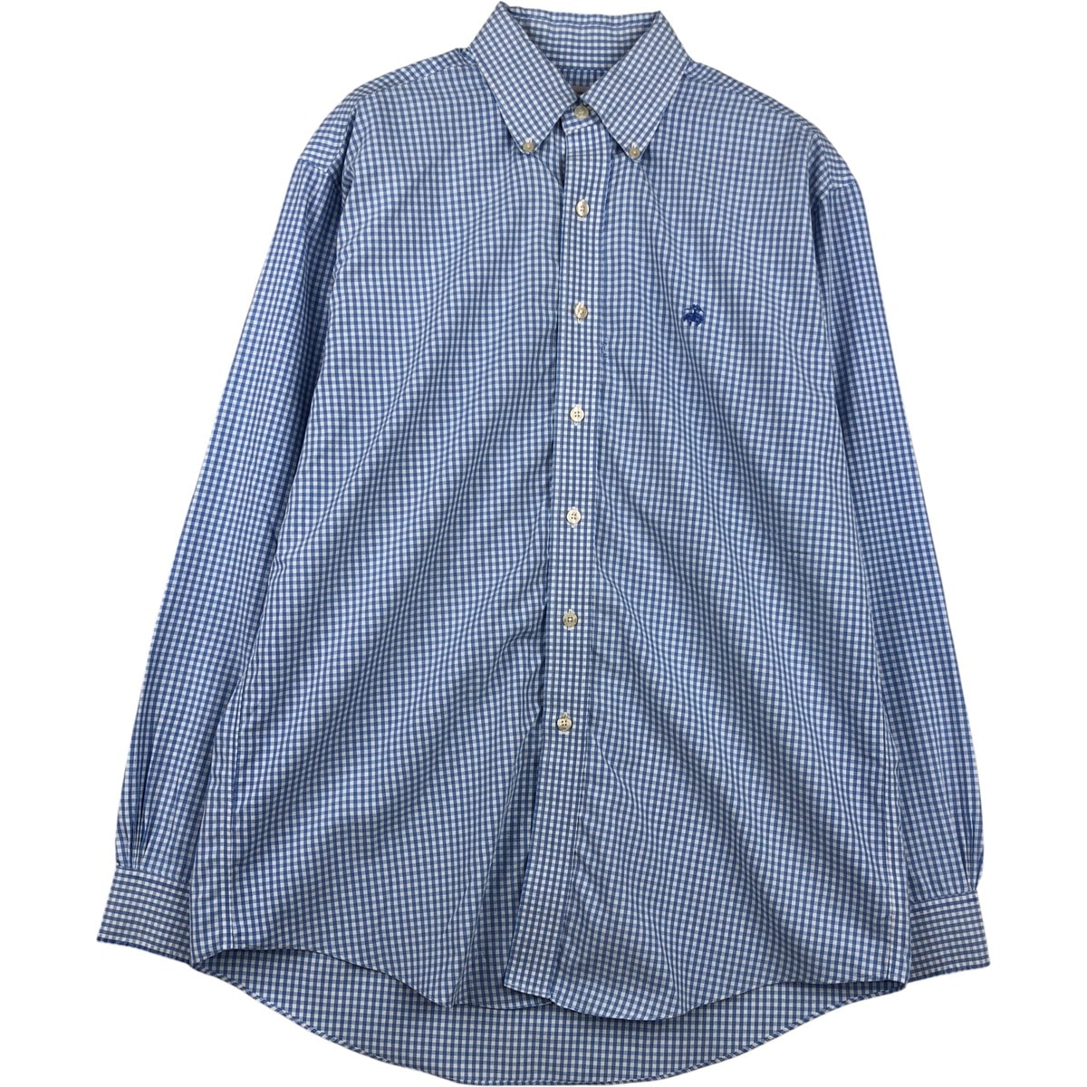 古着 ブルックスブラザーズ Brooks Brothers Est.1818 ギンガムチェック 長袖 ボタンダウンチェックシャツ メンズM相当/eaa614056