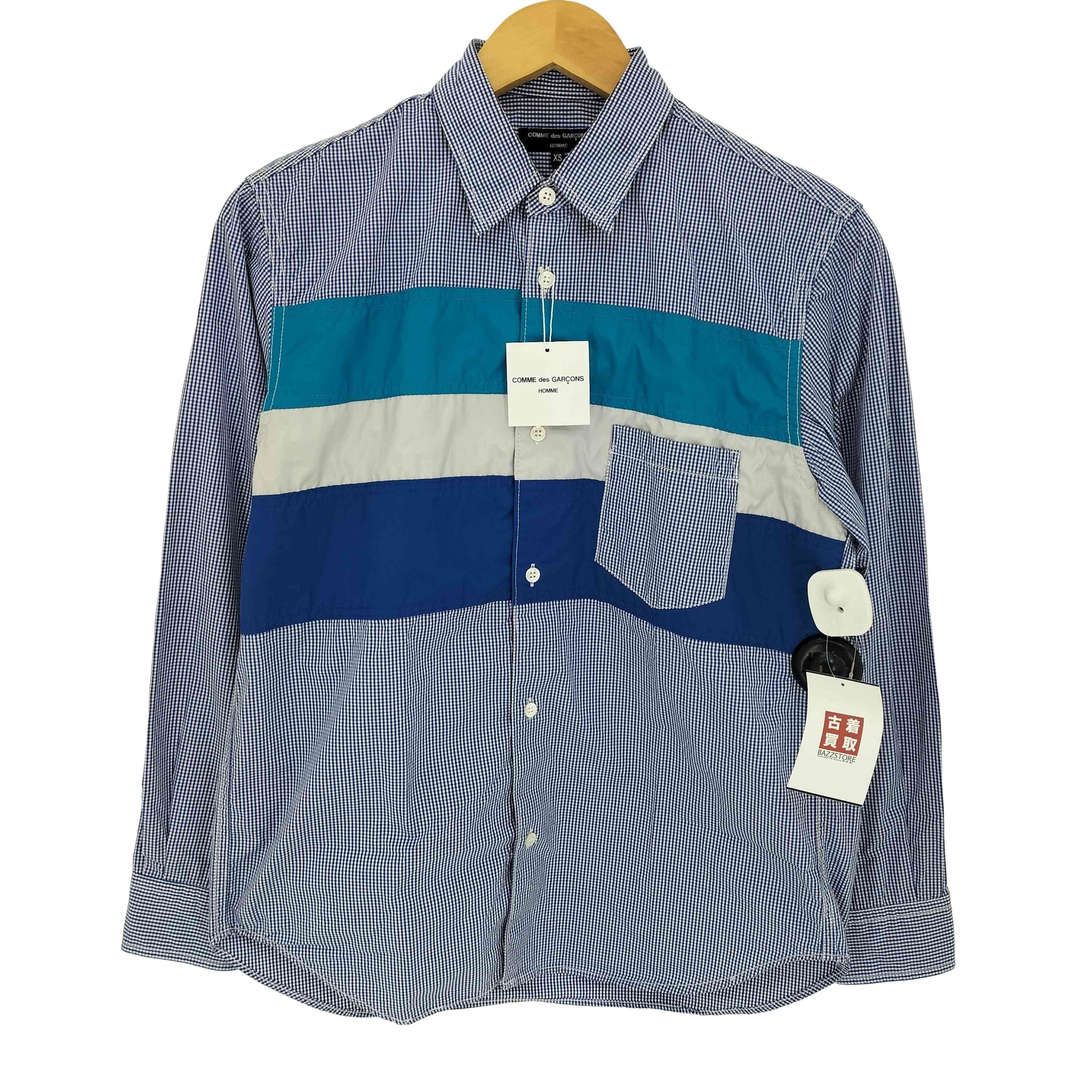 20ss ギンガムチェック パッチワーク シャツ【1141616275693】