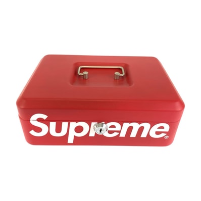 美品 Supreme シュプリーム Lock Box レッド ホワイト スチール 金庫 工具入れ 小物入れ 604482 【中古】