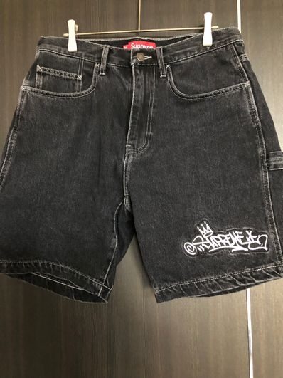 Supreme Handstyle Denim Painter Short "Black"