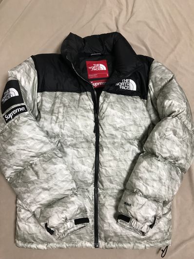 Supreme x The North Face Nuptse Jacket "White Paper Print"