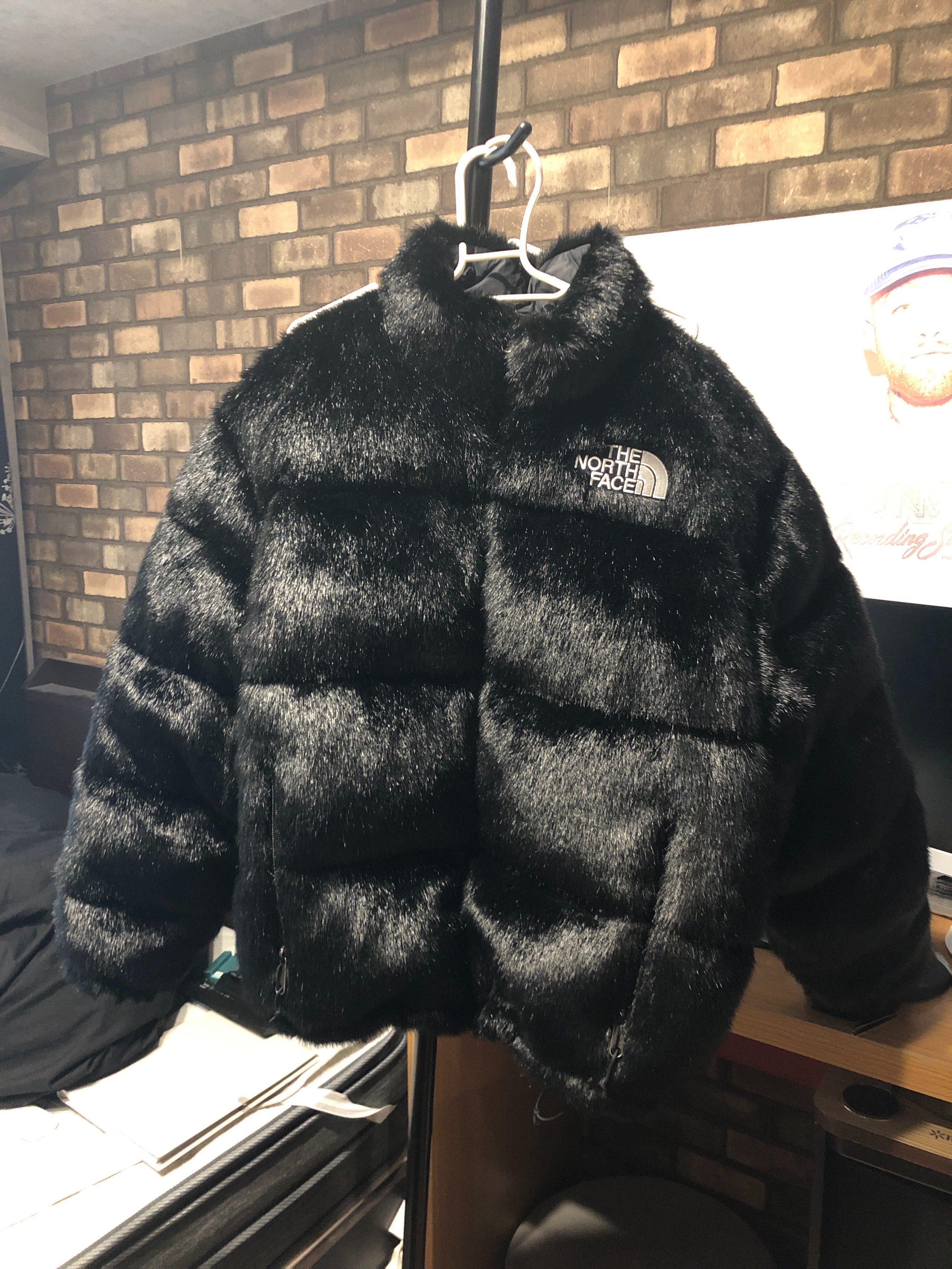 Supreme x The North Face Faux Fur Nuptse Jacket "Black"