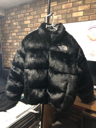 Supreme x The North Face Faux Fur Nuptse Jacket "Black"