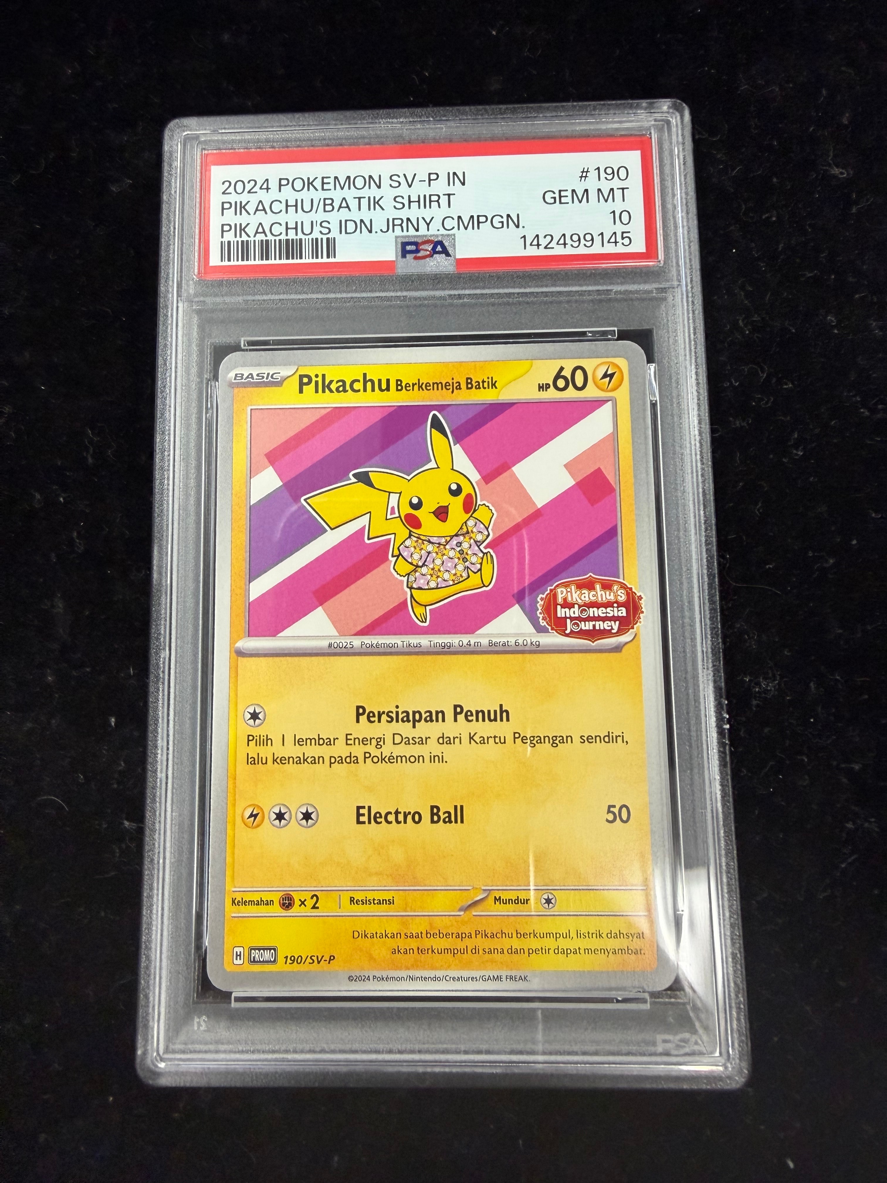 PSA10】バティックシャツを着たピカチュウ (フラワーピカチュウ柄) P