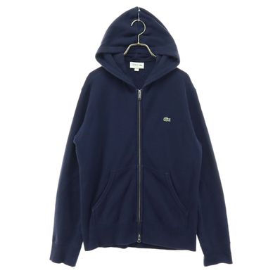 美品 LACOSTE ラコステ ワンポイント 長袖 パーカー S ネイビー