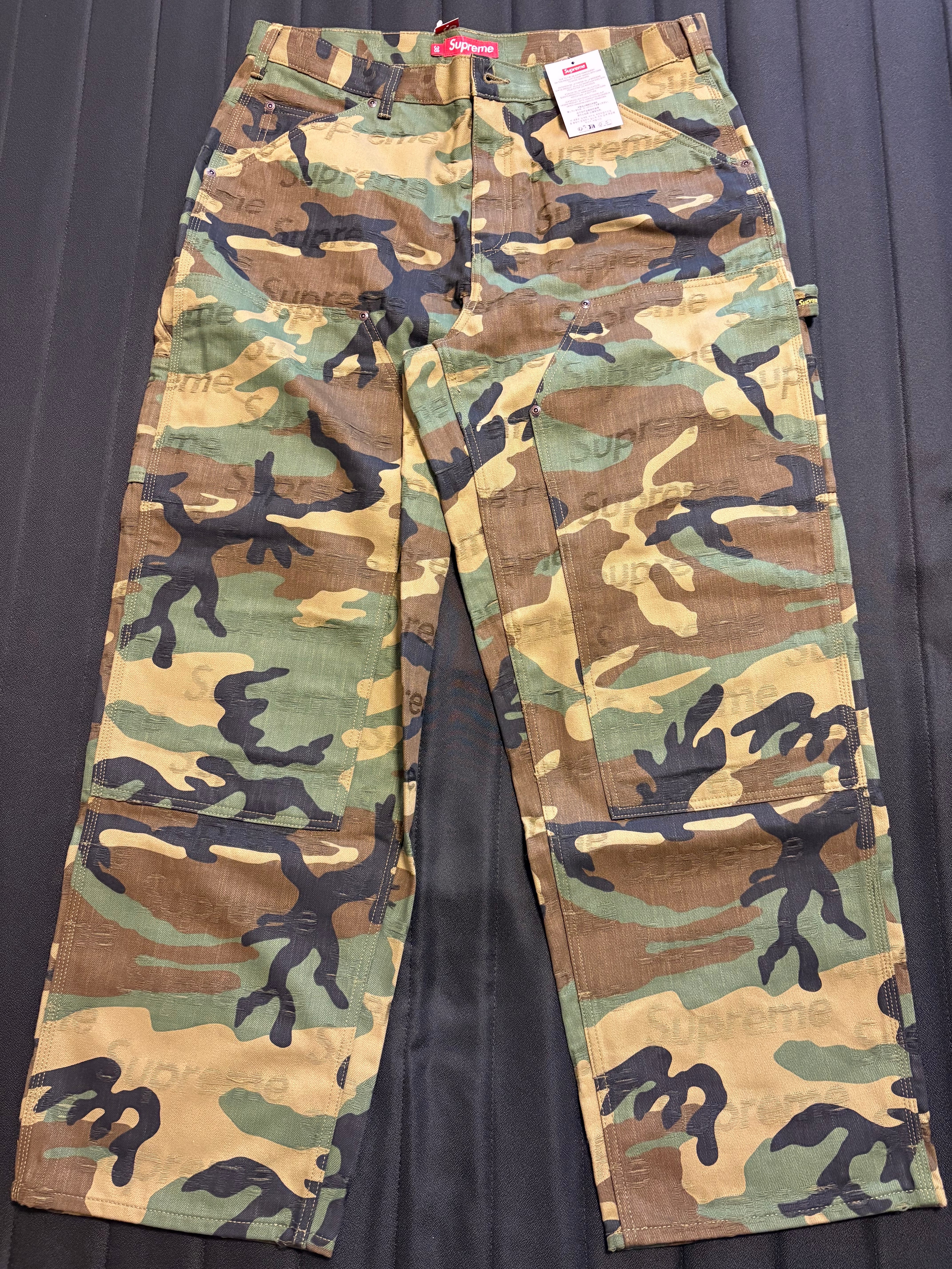 Supreme Jacquard Logos Double Knee Denim Painter Jean "Woodland Camo"