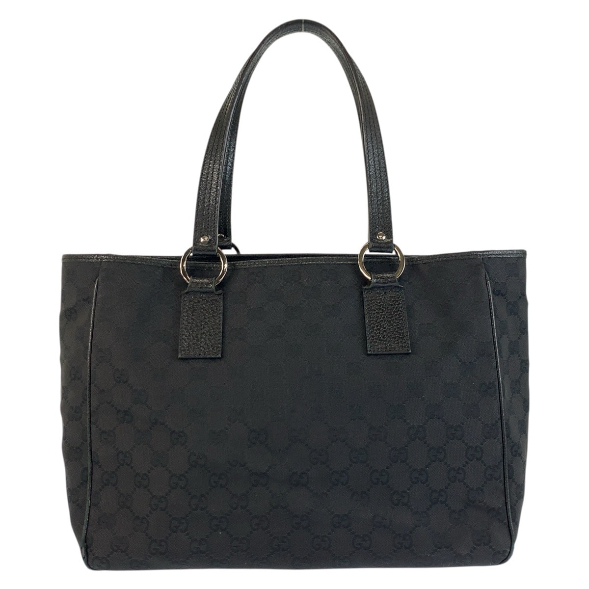 GUCCI グッチ ブラック 黒 GGキャンバス レザー/ トートバッグ ショルダーバッグ 600825 【中古】