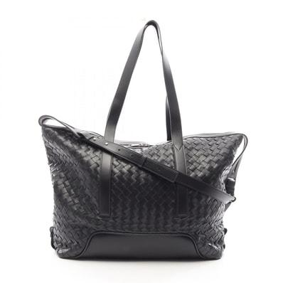 ボッテガヴェネタ BOTTEGA VENETA イントレチャート 2WAY トートバッグ バッグ レザー メンズ レディース ブラック系 【中古】