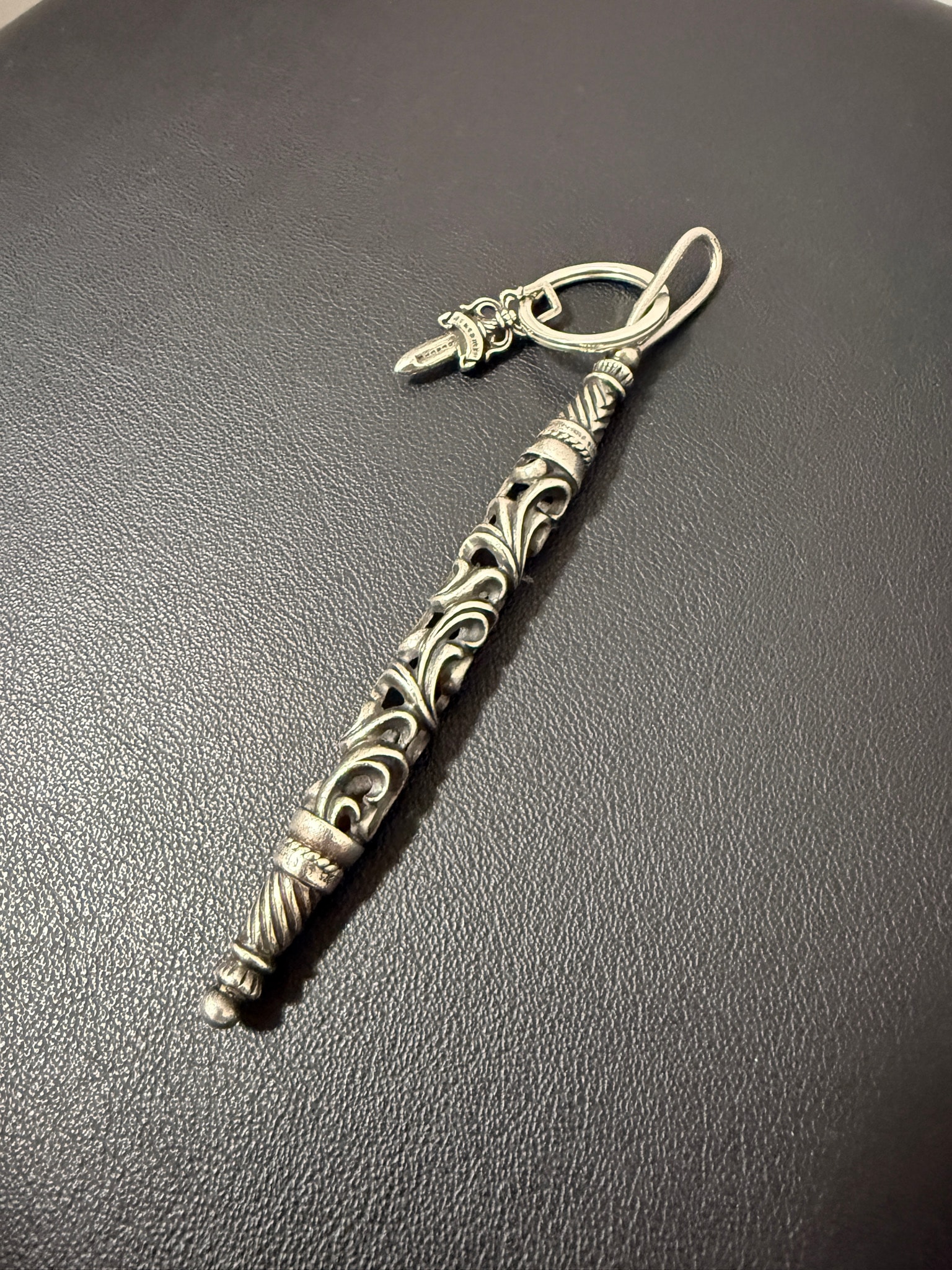 Chrome Hearts Large Roller Dagger Charm Keyring "Silver"
