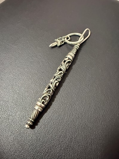 Chrome Hearts Large Roller Dagger Charm Keyring "Silver"