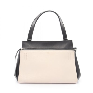 セリーヌ CELINE EDGE エッジ スモール ハンドバッグ バッグ レザー レディース ブラック系 / ホワイト系 174013 【中古】