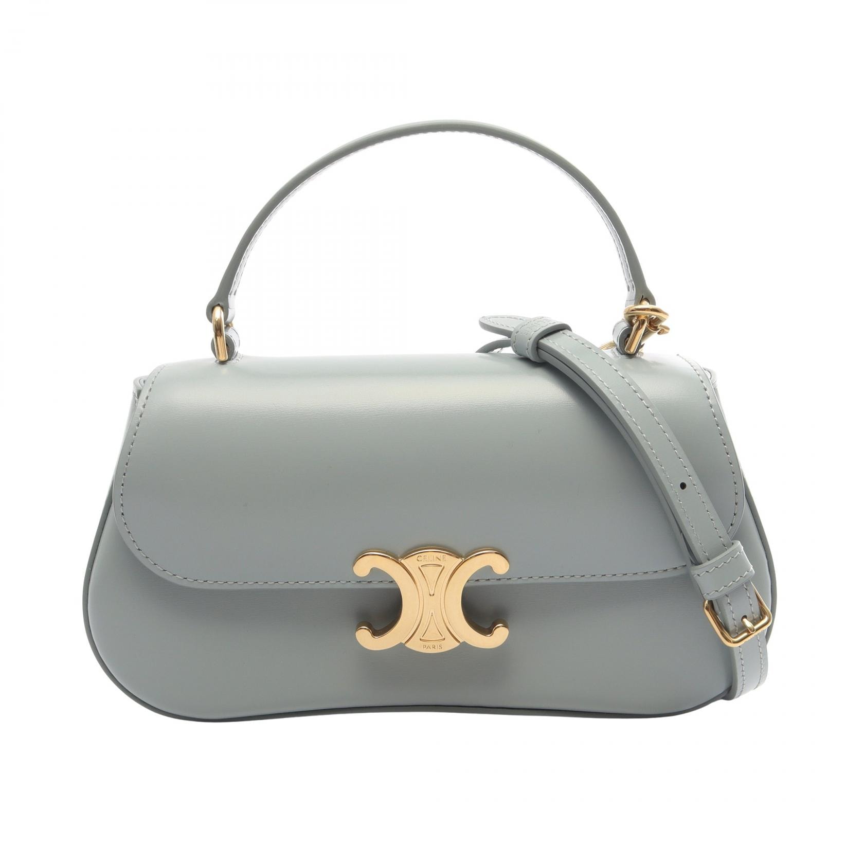 セリーヌ CELINE ティーン ローラ 2WAY ハンドバッグ バッグ レザー レディース ブルー系 【中古】
