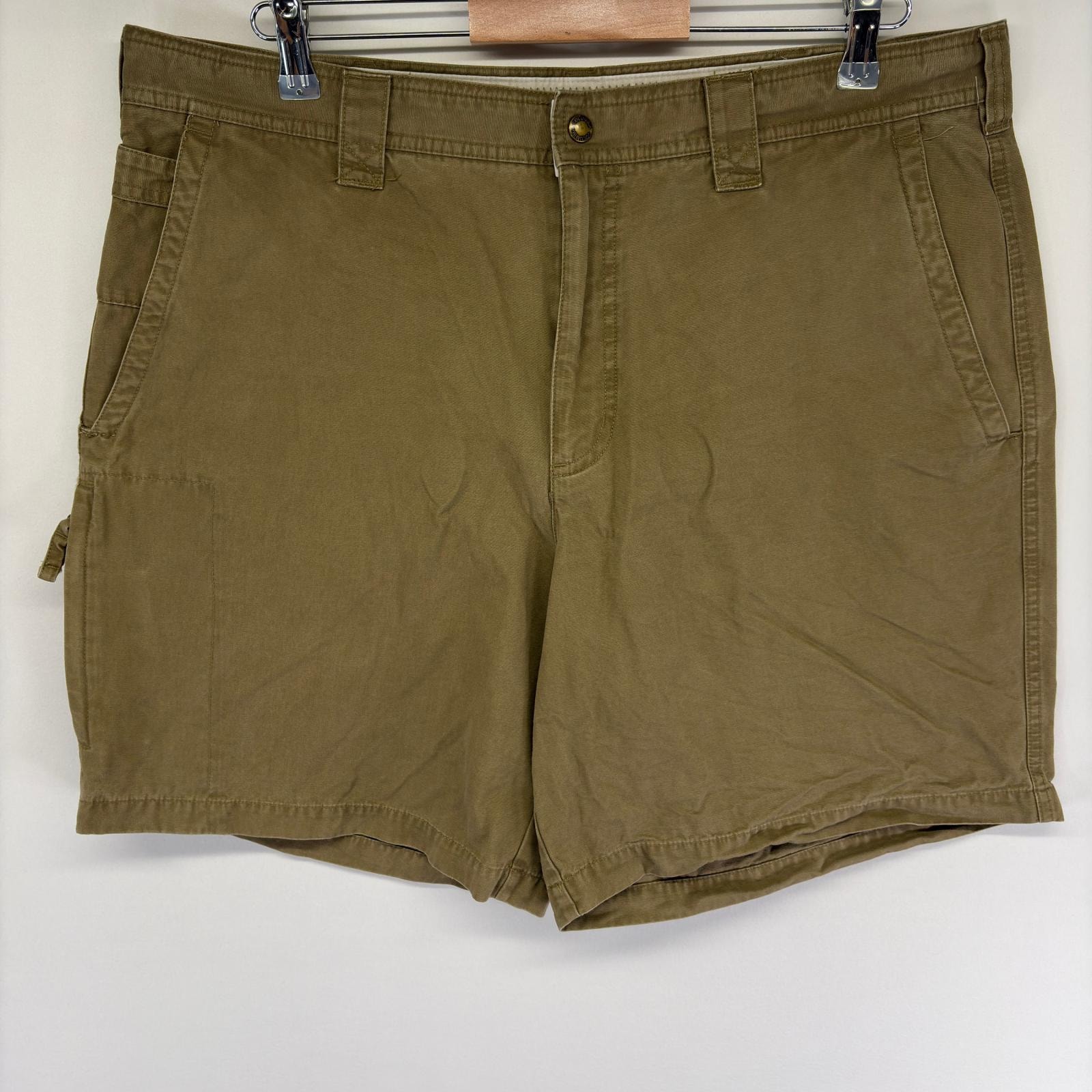 古着 コロンビア Columbia パンツ カーゴ ワンポイントロゴ ハーフ ショート 半ズボン ジッパーフライ w38  ブラウン系 メンズ