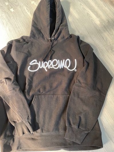 Supreme Raised Handstyle Hooded Sweatshirt "Black"