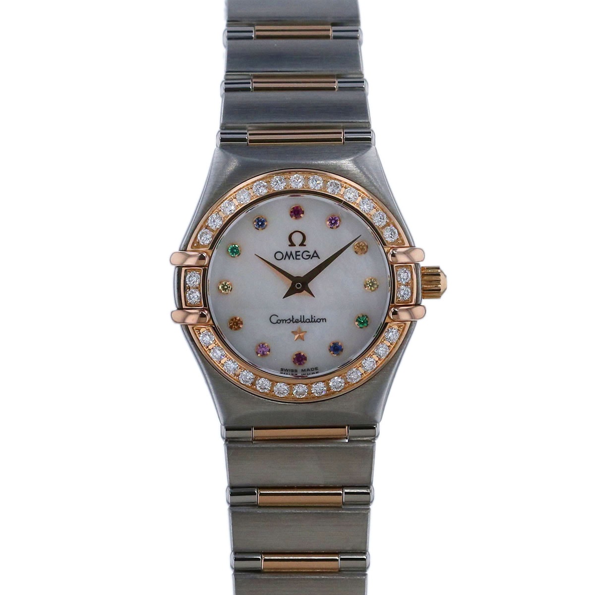 OMEGA オメガ コンステレーション アイリス ベゼルダイヤ シェル文字盤 腕時計 1368.79 ステンレススチール ピンクゴールド ダイヤモンド シルバー ピンクゴールド  レディース【中古】