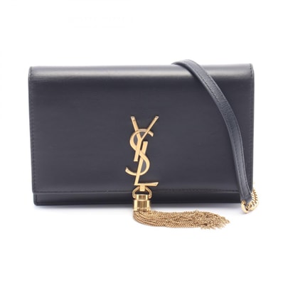 サンローランパリ SAINT LAURENT PARIS ケイト タッセル ショルダーバッグ バッグ レザー レディース ブラック系 452159 【中古】