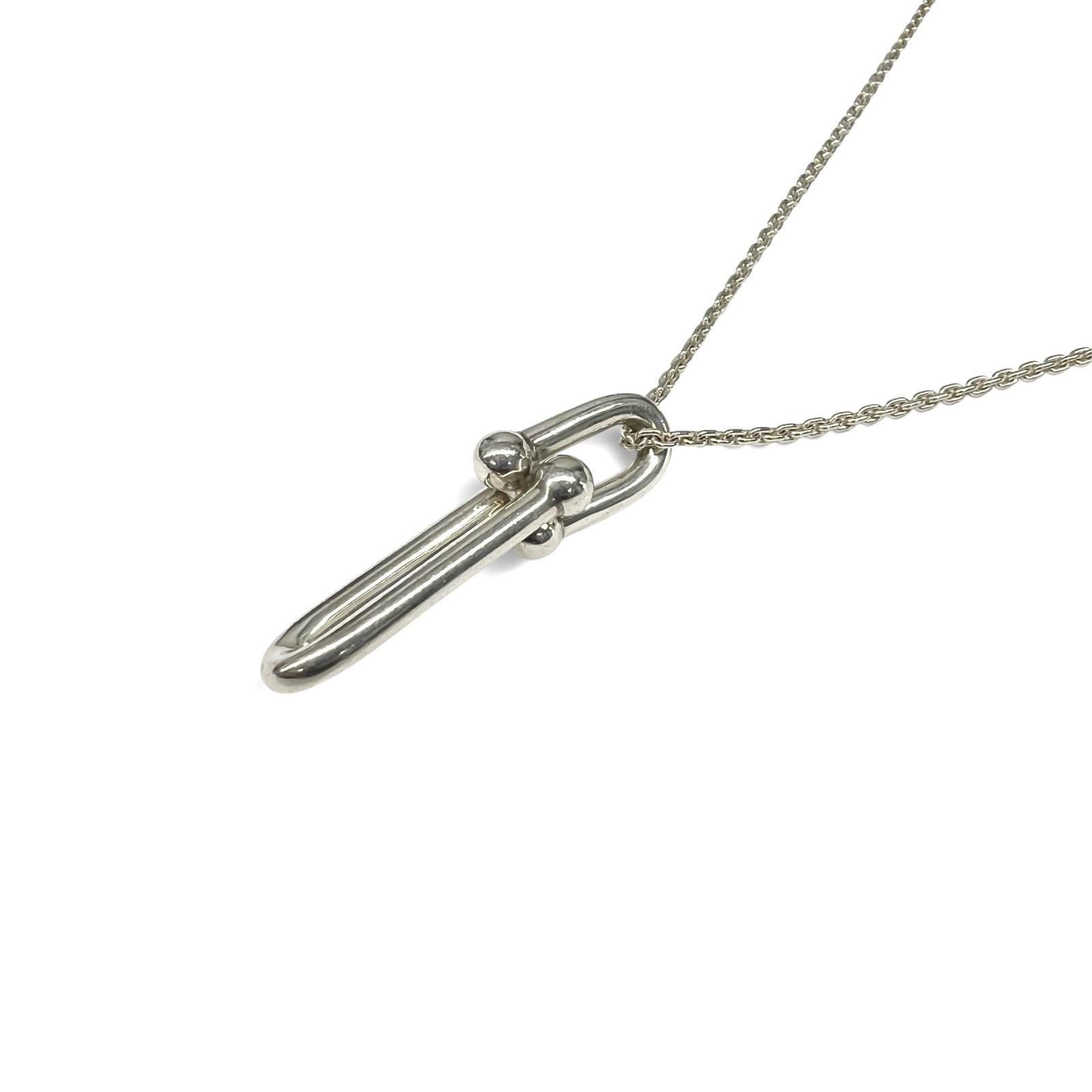 TIFFANY ティファニー ハードウェア ダブルリンク ペンダント ネックレス チョーカー シルバー SV925 Bランク 中古 鑑定済 ティファニーアクセ