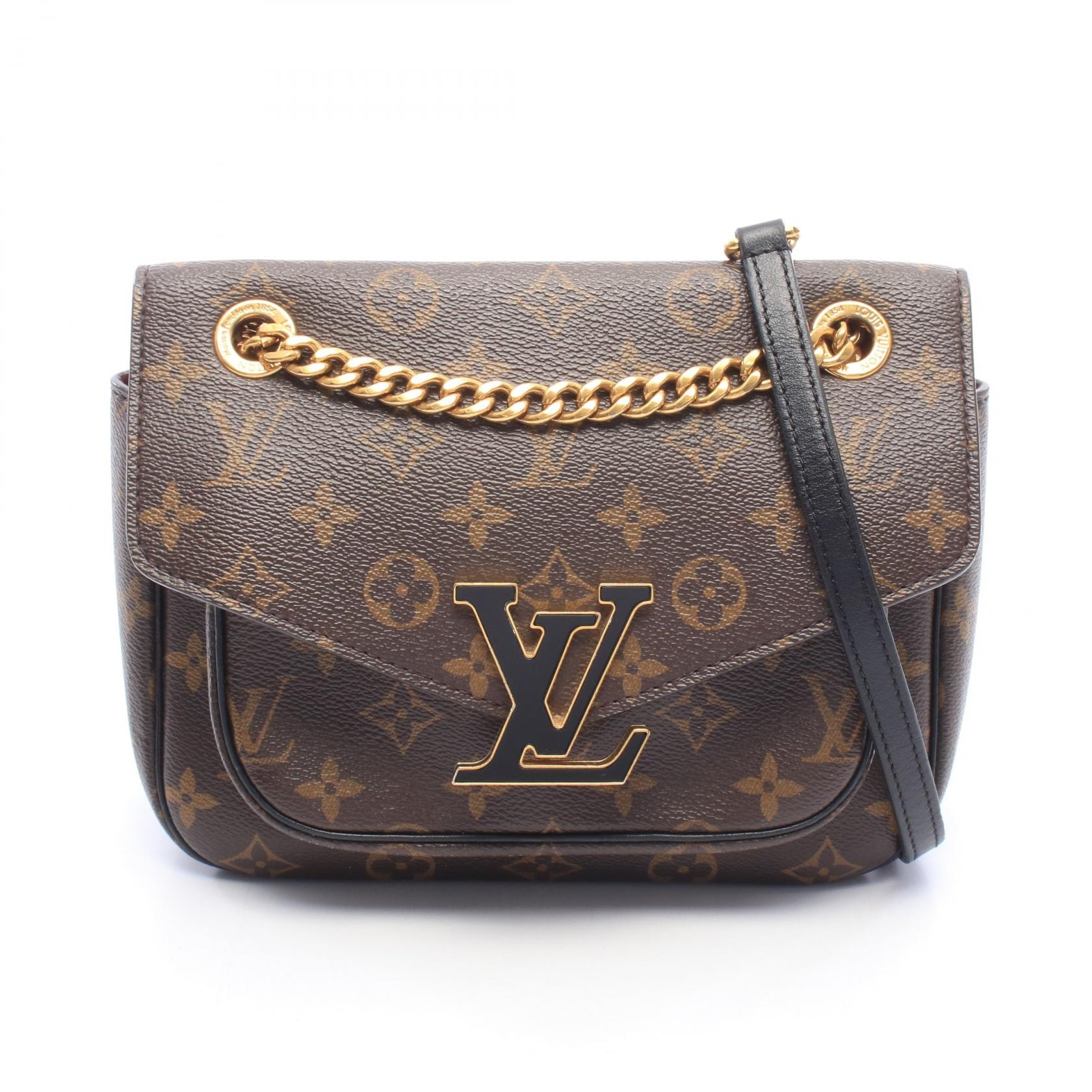 ルイ・ヴィトン LOUIS VUITTON パッシー モノグラム ショルダーバッグ バッグ PVCコーティングキャンバス レザー モノグラム レディース ブラウン系 / ブラック系 M45592 【中古】