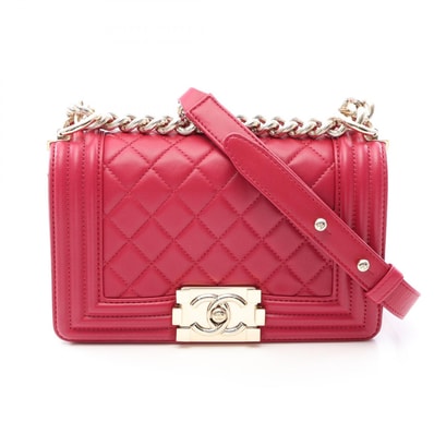 シャネル CHANEL ボーイシャネル スモール ショルダーバッグ バッグ ラムスキン(羊革) レディース ピンク系 A67085 【中古】