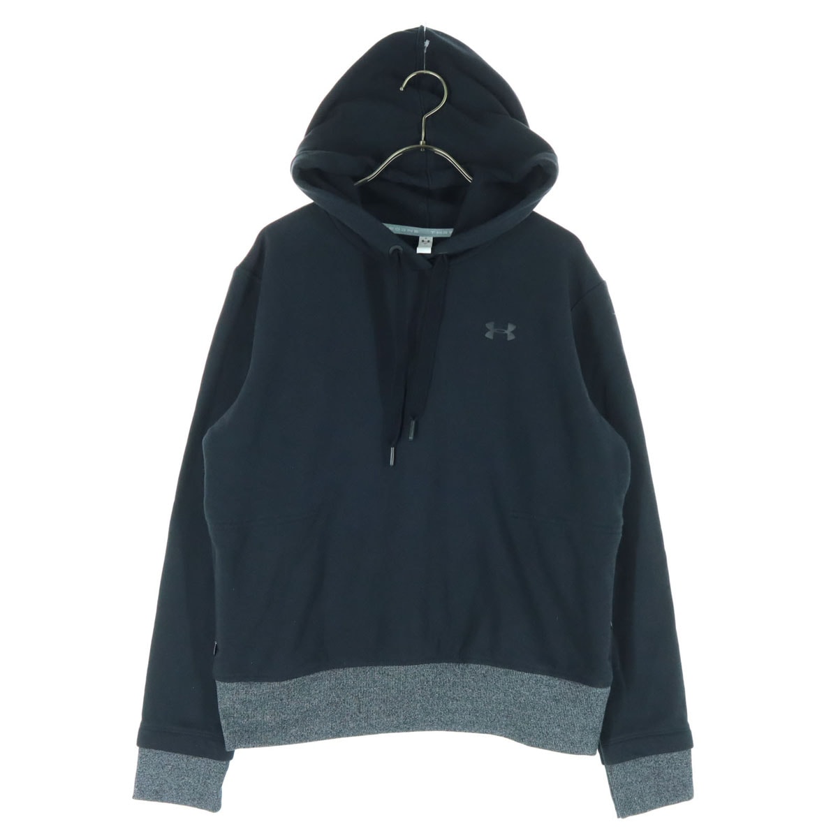 美品 UNDER ARMOUR アンダーアーマー 長袖 ハーフジップ スウェットパーカー MD ブラック 裏起毛