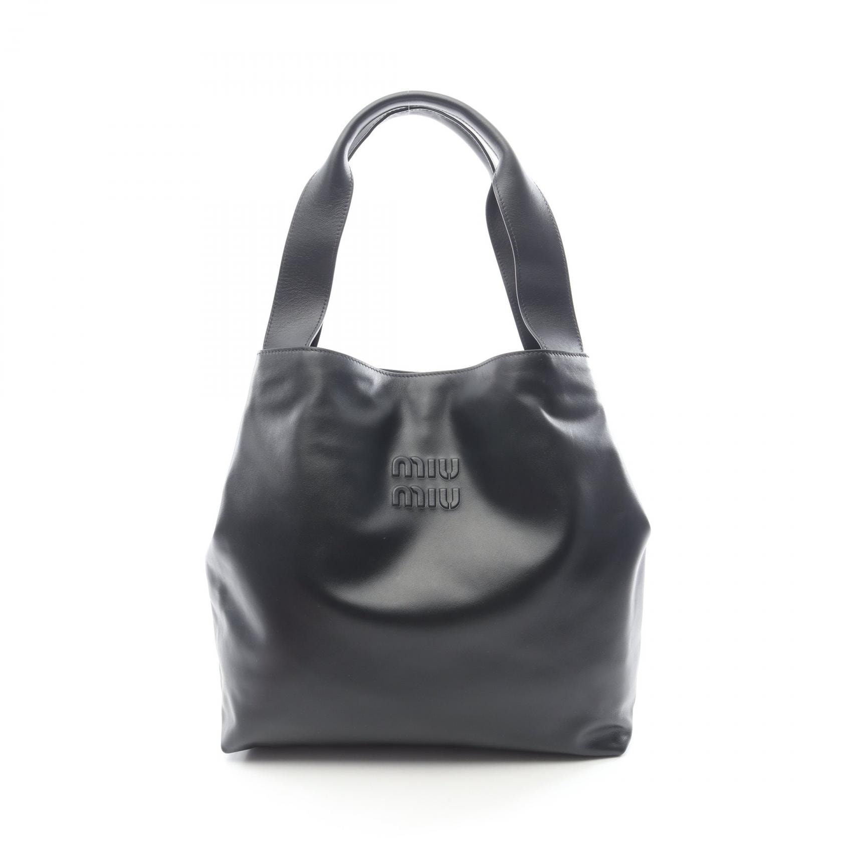 ミュウ ミュウ Miu Miu ホーボー トートバッグ バッグ レザー レディース ブラック系 5BC119 【中古】