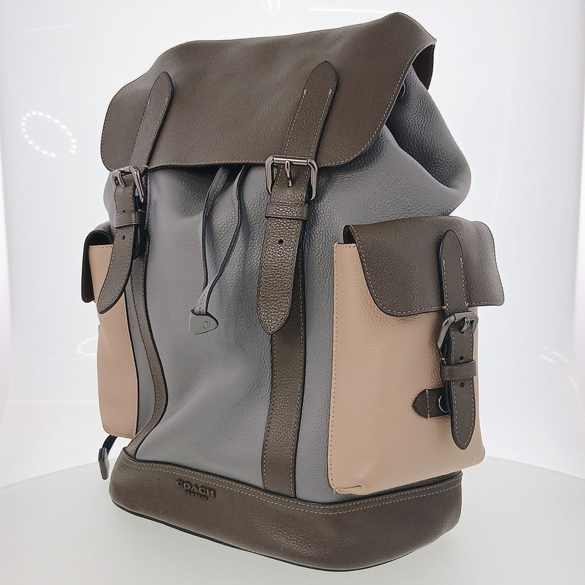 C (やや傷や汚れあり)】COACH コーチ ハドソン カラーブロック レザー