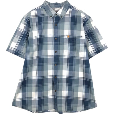 古着 カーハート Carhartt RELAXED FIT チェック柄 ボタンダウン 半袖 ワークシャツ メンズXXL相当/eaa658072