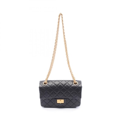 シャネル CHANEL 2.55 ミニマトラッセ ショルダーバッグ バッグ レザー レディース ブラック系 【中古】