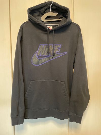 Supreme / Nike® Leather Appliqué Hooded Sweatshirt "Black"