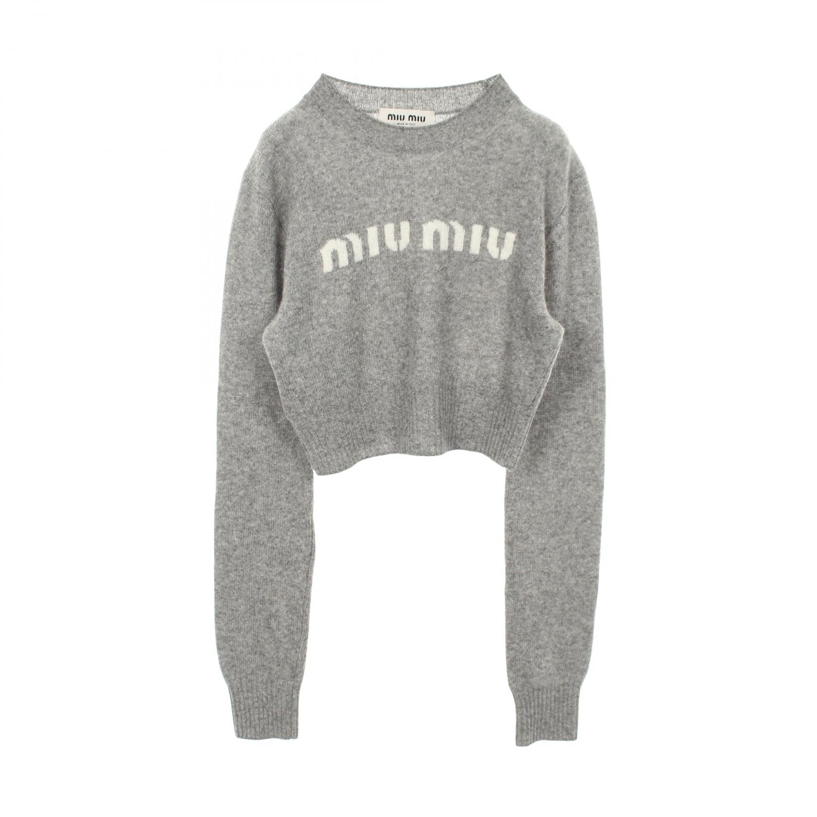 ミュウ ミュウ Miu Miu ニット 衣料品 トップス ウール カシミヤ レディース グレー系 【中古】