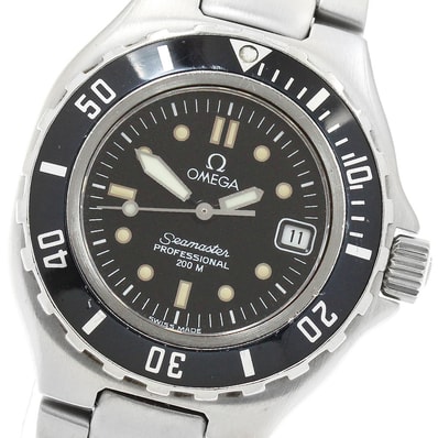 オメガ シーマスター200m デイト クォーツ レディース 【中古】