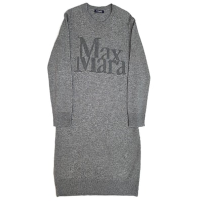【値引き】MAX MARA マックスマーラ 'S Max Mara エスマックスマーラ ウール×カシミヤ ニット ロゴ ワッペン付き ワンピース L ウール レディース【中古】