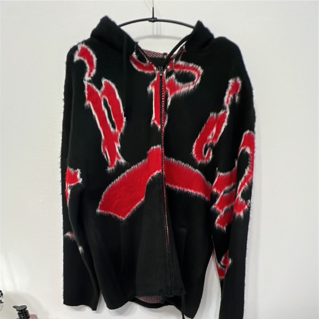 Supreme Accent Brushed Zip Up Hooded Sweater "Black"