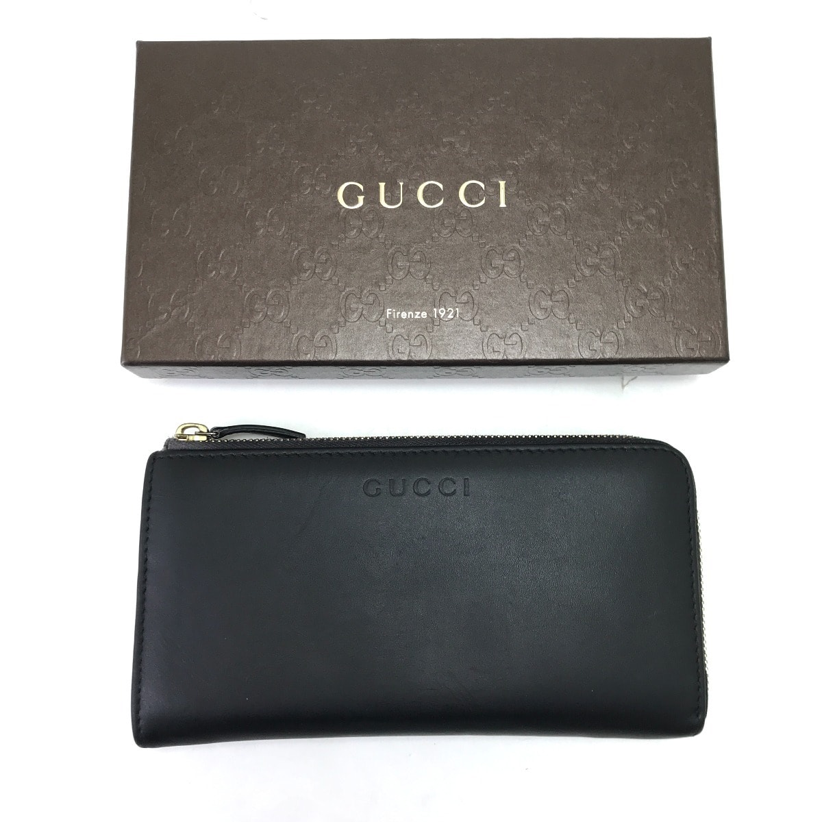 GUCCI グッチ  L字ファスナー長財布 332747 ブラック